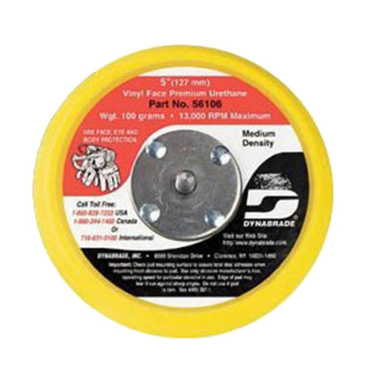 Dynabrade 56106  5" Non-Vacuum Backing Disc Pad, Vinyl-Face