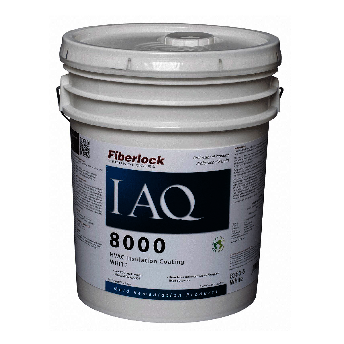 Fiberlock Technologies 5 Gal Pail IAQ 8000 White HVAC Insulation Coating