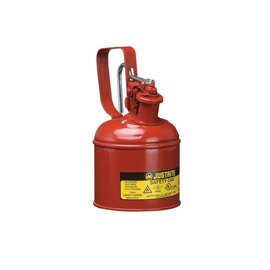 Justrite® 1 Quart Red Galvanized Steel Safety Can