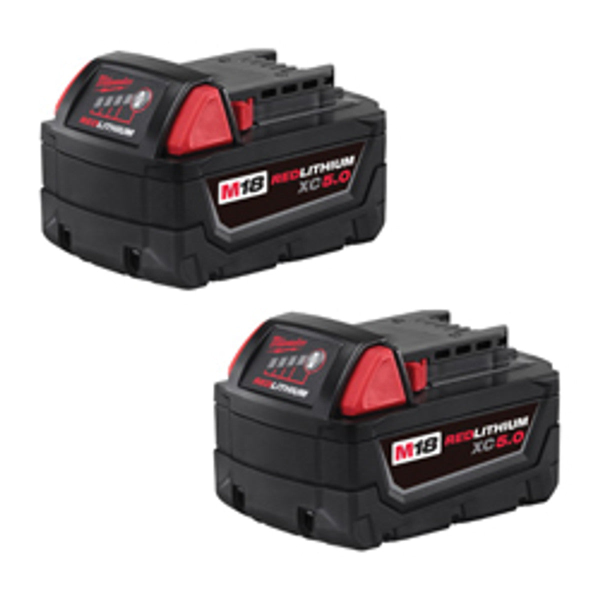 Milwaukee 48-11-1852 M18 18V Extended Capacity Battery Pack, Li-Ion XC, 5.0 Ah, (2/PK) (Per Pack)