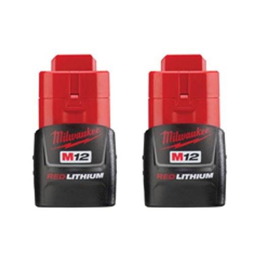 Milwaukee 48-11-2411 M12 12V Compact Battery Pack, Li-Ion, 1.5 Ah, (2/PK) (Per Pack)