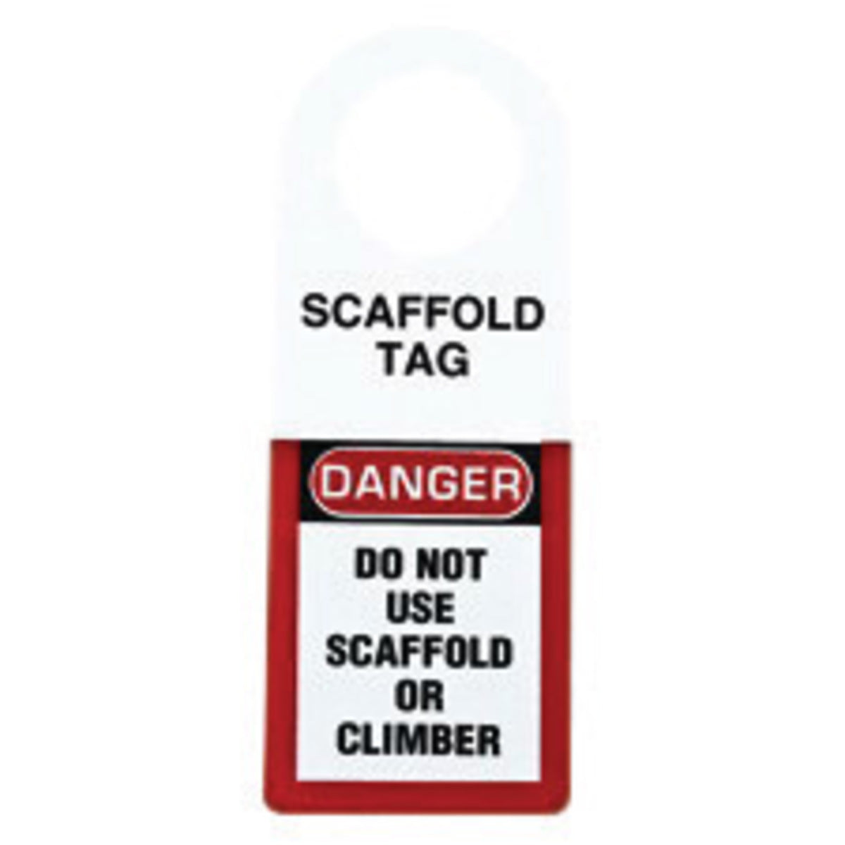 Brady® 12" X 4 1/2" Black/Red/White SCAFFTAG® Plastic Scaffold Status Holder Tag "SCAFFOLD TAG DANGER DO NOT USE SCAFFOLD OR CLIMBER"