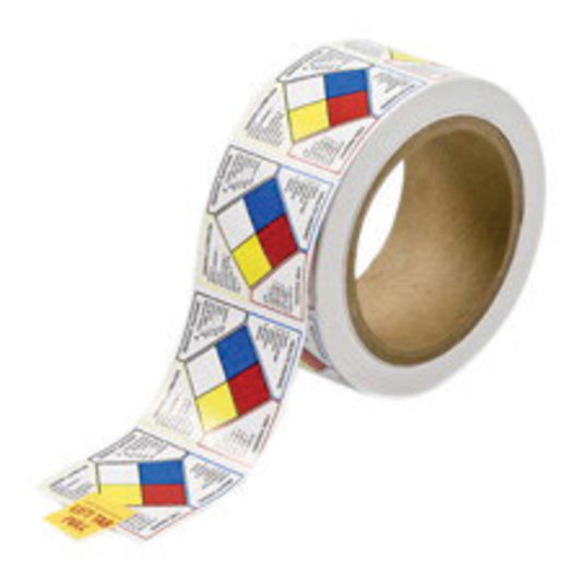 Brady® 2" X 2" Black/Blue/Red/Yellow/White Permanent Acrylic Vinyl NFPA Diamond Label (500 Per Roll) "HEALTH HAZARD SPECIFIC HAZARD FIRE HAZARD INSTABILITY"