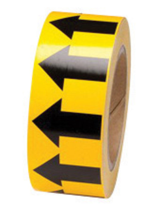 Brady® 2" X 30 yd Black/Yellow 4 mil Vinyl Directional Flow Arrow Tape