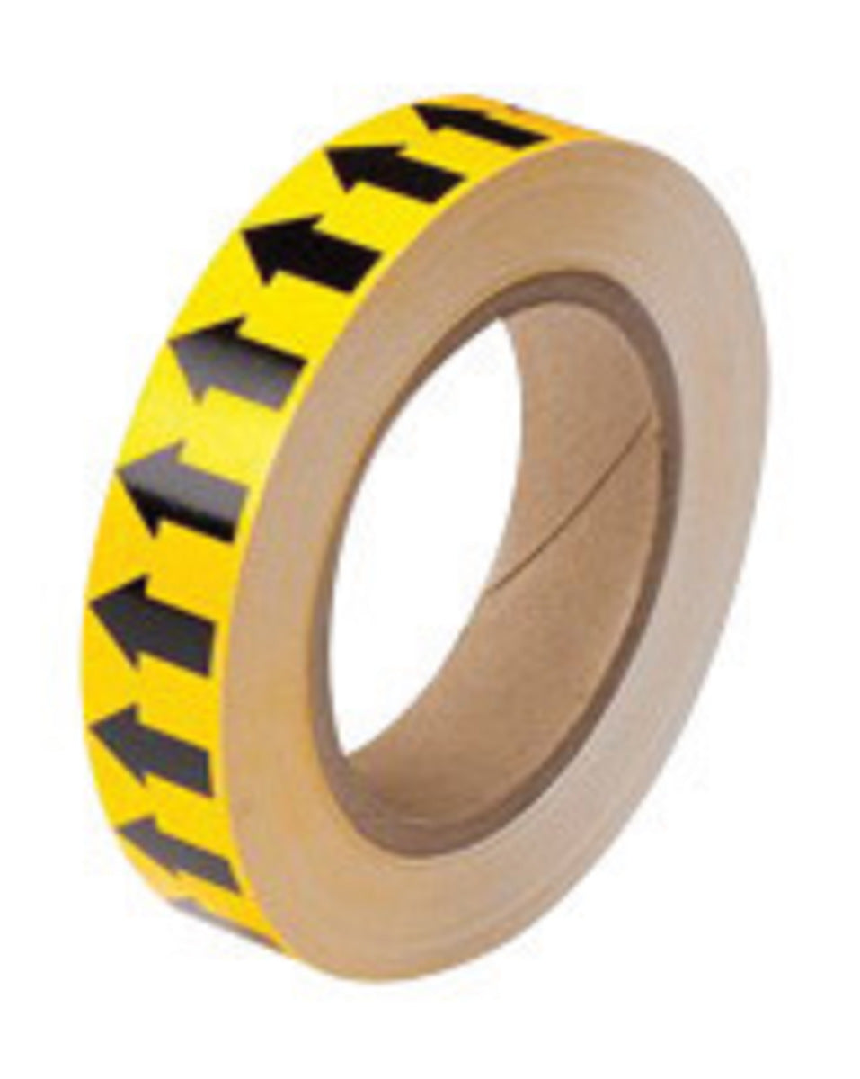 Brady® 1" X 30 yd Black/Yellow 4 mil Vinyl Directional Flow Arrow Tape