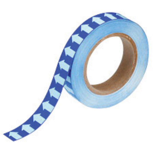 Brady® 1" X 30 yd White/Blue 4 mil Vinyl Directional Flow Arrow Tape