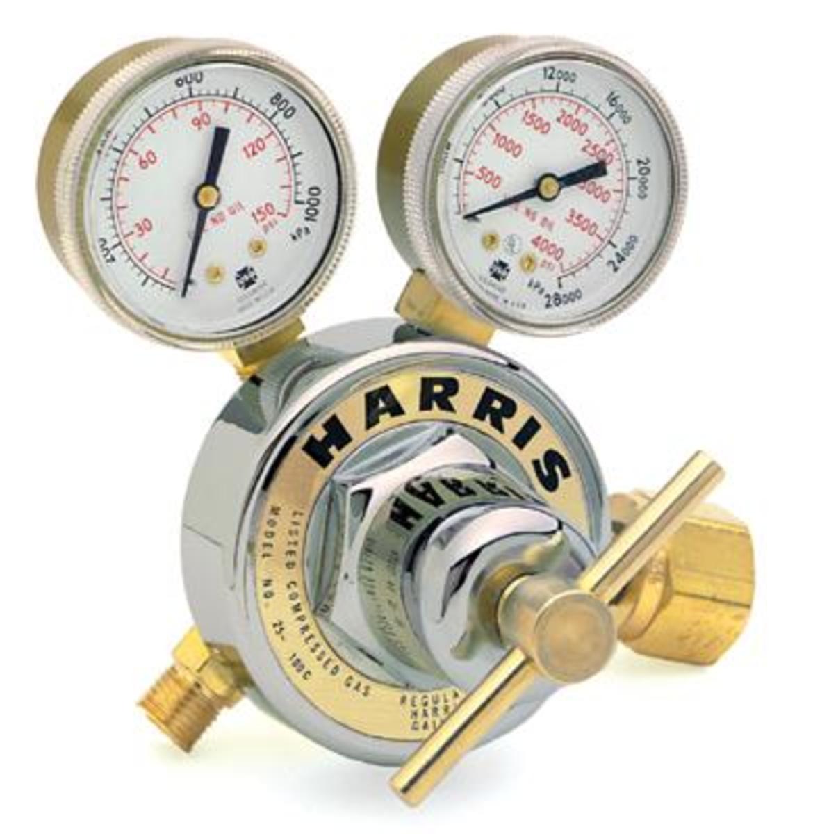 Harris® Model 25GX-15-510 Harris® Medium Duty/Heavy Duty Industrial Acetylene Single Stage Regulator CGA-510 With Steel Dual Scale