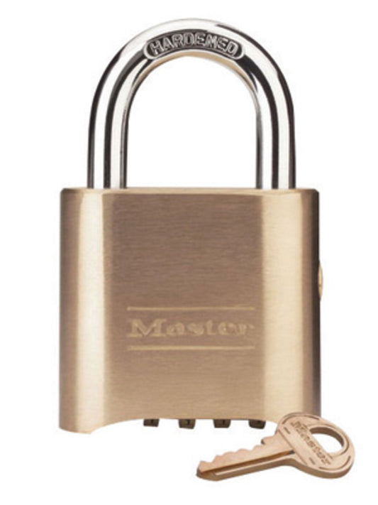 Master Lock® Solid Brass Resettable Set-Your-Own Combination Padlock With 5/16" X 1" X 1" Shackle, Key