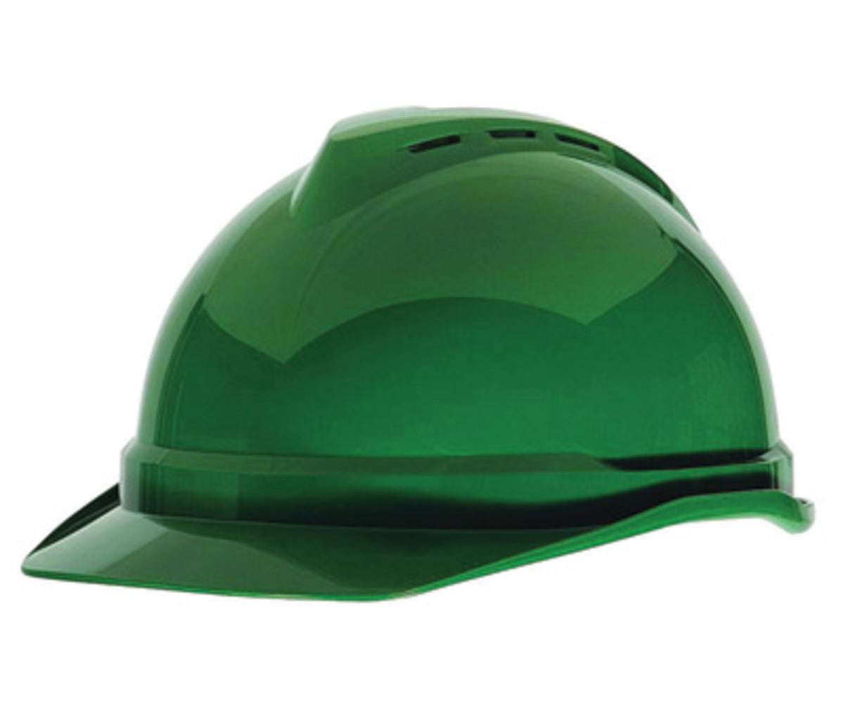 MSA Green V-Gard® Polyethylene Cap Style Hard Hat With Ratchet/4 Point ...